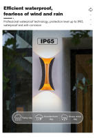 Lámpara De Pared LED Impermeable IP65 10W Para Exterior Jardín Puerta De Porche Iluminación Interior Dormitorio Lámpara De Noche Negra Moderna - details 1