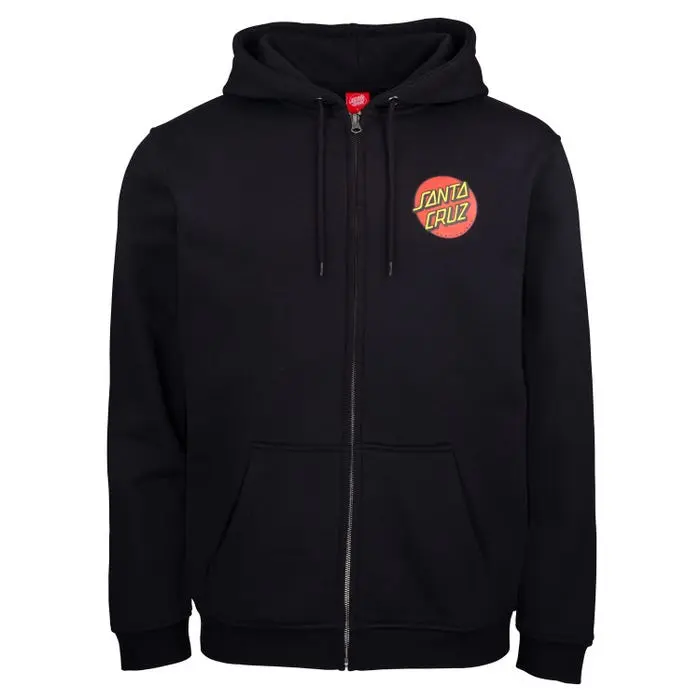 SUDADERA ABIERTA NEGRA LOGO SANTA CRUZ - 1