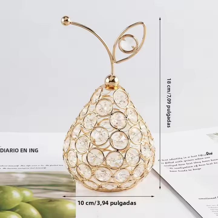 Adorno Creativo De Nueve Piezas De Diamante De Cristal 3D En Forma De Piña Dorado Brillante Para Decoración De Mesa Y Regalos - 1