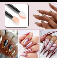 50Pcs/Lot Pincel De Uñas Con Esponja Doble Cara Aplicador De Polvo De Uñas Espejo Pigmento Fácil De Usar Herramientas Cosméticas Para Maquillaje - details 2