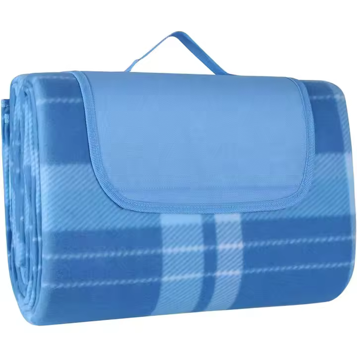 Manta de picnic de 200 x 300 cm, manta plegable impermeable compuesta de capas y con asa, manta de playa grande, para - 1