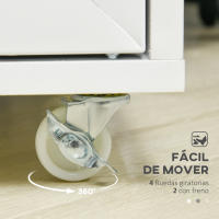 Vinsetto Cajonera de Oficina Mueble Archivador con Ruedas Estante Ajustable y Puerta de Metal para Tamaño A4 para Estudio Salón 38x38,5x55,5 cm Blanco - details 5