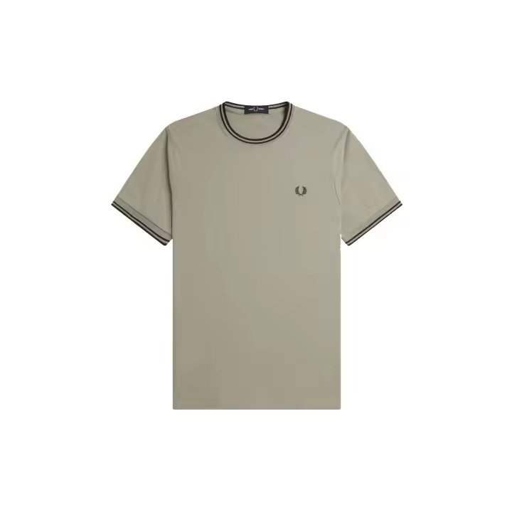 Fred Perry Twin Tipped T-Shirt Warm Grey / Carrington Brick - 1