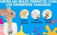 1 Paleta Pintura Acrilica Madera, 12 Pinceles Pintura Acrílica, Oleo y Acuarela mas 5 Raspadores de Plastico - Bandeja para Mezclar Pintura mas Juego de Pinceles para Pintar Profesional con Espatulas - details 1