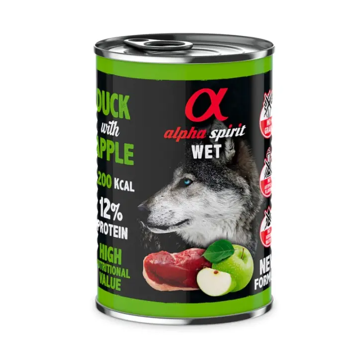 Alpha Spirit Comida húmeda de Pato con Manzana verde - Alpha Spirit - 1
