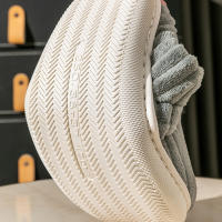Pantuflas De Invierno Unisex Color Sólido Conciso Suaves No Especiales Calor Fluffy Mule Slides Para Hombres Y Mujeres Casuales Algodón Zapatos Antideslizantes Interiores - details 9
