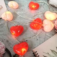 Cadena De Luz Roja Y Rosa Con 20 LED Para Decoración De Bodas Cumpleaños Y Habitación Atmosfera Pequeña Noche Luz Caliente - details 2