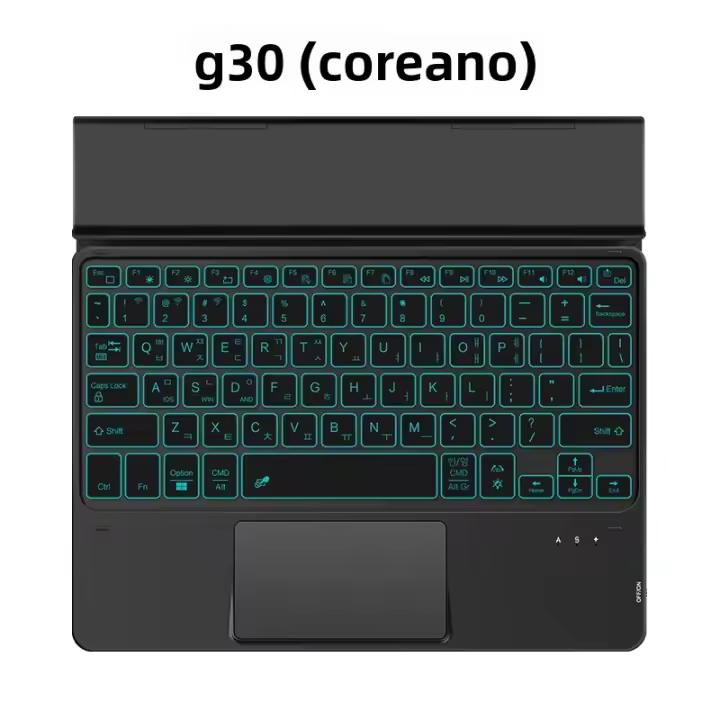 Teclado Portátil Con Ratón De Toque AJIUYU Para Samsung Galaxy Tab S9 FE SM-X510 X516B 10.9" A9+ S7 S8 A8 S6 Lite Con Iluminación Retroiluminada - 1
