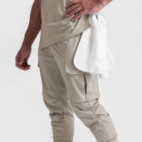 Nuevos Pantalones De Cargo Para Hombre 2024 Multi-Bolsillos Estilo Safari Fitness Y Deporte Pantalones Casuales De Cintura Media - details 44