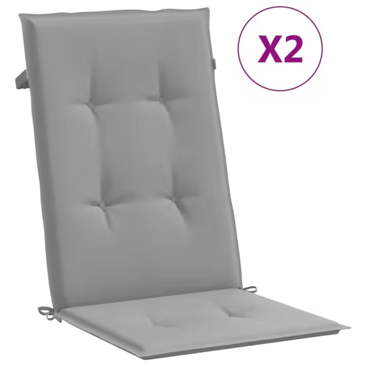 Silla de Jardín respaldo alto 2 UDS lienzo gris 120x50x3 cm - 1
