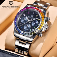 Reloj De Cuarzo Para Hombre PAGANI DESIGN 2025 Con Bisel Arco Iris Multifuncional Vidrio De Zafiro Resistentes Al Agua Y Al Choque VK63 - details 1