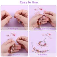 Kit De Bricolaje Para Pulseras Y Collares Con 68 Piezas Caja De Joyería Violeta Encantos Rosas DIY Regalo Para Mujeres - details 2