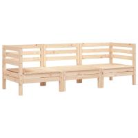 vidaXL Sofá de jardín de 3 plazas madera maciza de pino Pino natural, Pino blanco, Marrón cera Conjunto Terraza Muebles Jardín Exterior Juego de Muebles de jardín Mueble Jardín Exterior Muebles de Salon Exterior - details 2