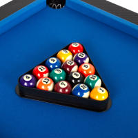 COLORBABY - Mesa multijuegos plegable, billar y ping pong, medidas 120x61x73 cm, fabricada de madera resistente, incluye 2 tacos, 16 bolas, 1 tiza, 1 cepillo, 1 triángulo, 2 palas, 1 red y 3 pelotas, para 2-4 jugadores, recomendado a partir de 6 años - details 4