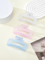 Pinza Para El Cabello De Plástico Mate De Color Puro Tendencia Para Mujeres Accesorios De Pelo Clips Rectangulares Pastel Grandes - details 8
