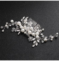 Miallo Adorno De Boda Moda Hecho a Mano Con Cristales Y Perlas Peine Para Cabello Clip Joyería De Novia Accesorios Para El Cabello Ornamentos De La Cabeza - details 2
