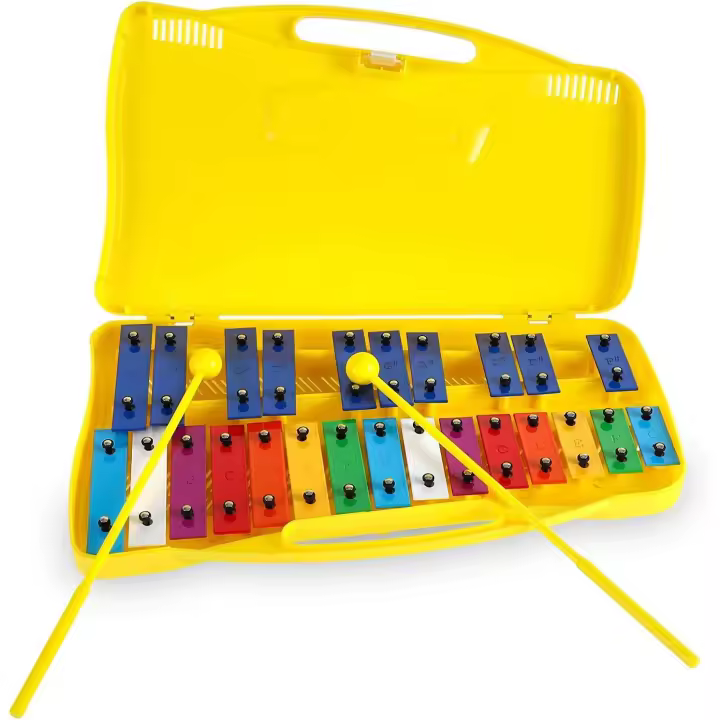 ROCKSTAR MUSIC Carrillón Cromático Metalófono Xilófono 25 Teclas Colores con Estuche y Mazas - 1