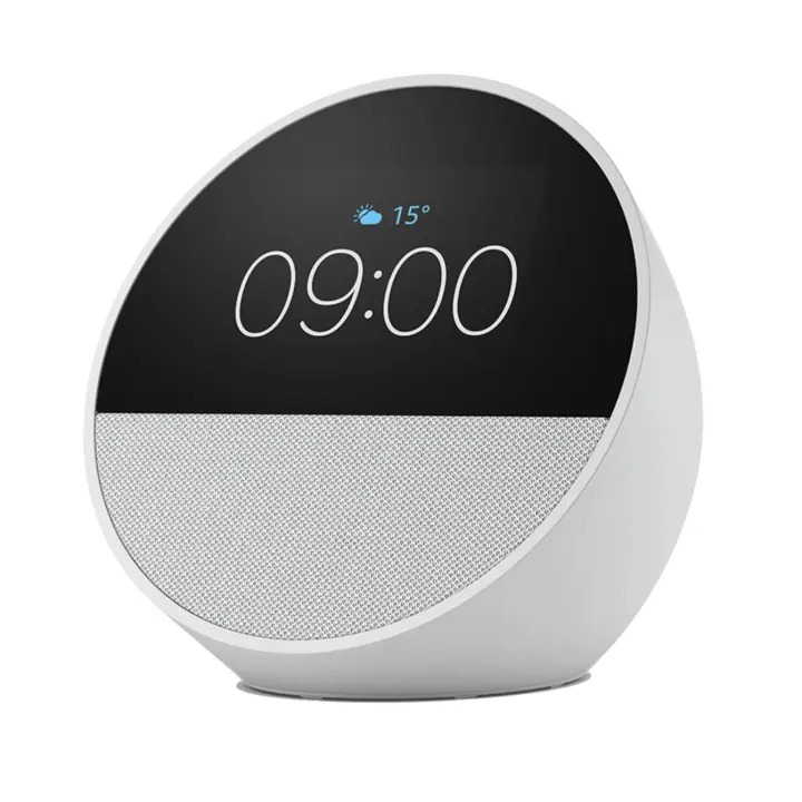 Echo Spot Amazon (modelo de 2024), Despertador inteligente con sonido de calidad y Alexa, Color Azul, Blanco y Negro - 1