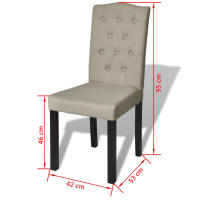 vidaXL Sillas de comedor 2 unidades de tela camel - details 5