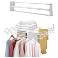Tendedero de pared para interiores, hogar, dormitorio, baño, percha retráctil, percha fija estirable, almacenamiento de toallas y ropa60cm - details 0
