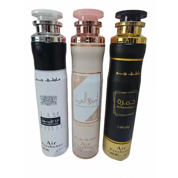 Pack de 3 Ambientadores Lattafa - Ameerat Al Arab Prive Rosé, Ana Abiyedh y Khamrah - 300ml X 3 Unidades - 1