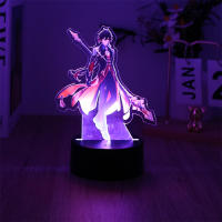 Lámpara 3D De Anime Genshin Impact LED Luz Nocturna Zhongli HuTao Xiao Shenhe Para Decoración De Habitación Regalo De Cumpleaños Luces - details 0