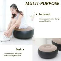 Sofá Perezoso 2-en-1 Con Taburete Y Cama Reclinable Inflable Para Exteriores Para Camping Y RV Con Almohadilla De Pies Plegable Y Manta De Tatami Incluida - details 3