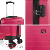 MALETA CABINA 55x40x20 cm FUCSIA Rígida de 4 RUEDAS dobles 360 LISA marca SKPAT modelo NANTES - details 1