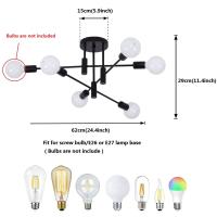 Candelabro Sputnik Moderno Del Siglo Medio Oscuro Ajustable Iluminación De Techo Industrial Fijación Pendente Para Habitación Vestíbulo - details 4