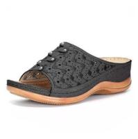 SP Sandalias de mujer de gran tamaño, sandalias de Playa de Fondo Grueso con Tacón de cuña para Exterior informales Retro Para Mujer. - details 4