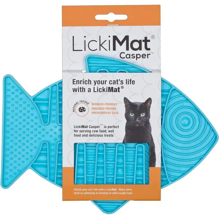LICKIMAT Casper Turquesa para Poner la Comida Húmeda de los Gatos - 1