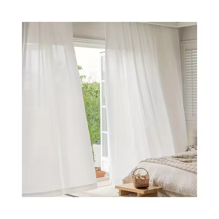 Cortina De Privacidad Opaque Blanca 1 Pieza Moderna Y Sencilla Para Dormitorio Y Sala De Estar Cubierta De Ventana Escudo De Protección - 1