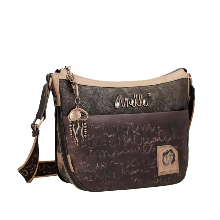 Bolso bandolera de tamaño grande Land - Anekke Dreamverse - Asa ancha regulable - Cremallera inferior para cambiar su tamaño - Cierre de cremallera - Dos bolsillos exteriores con cremallera - Ref. 39713-138 - Mide 33 x 25 x 10 cm - 1