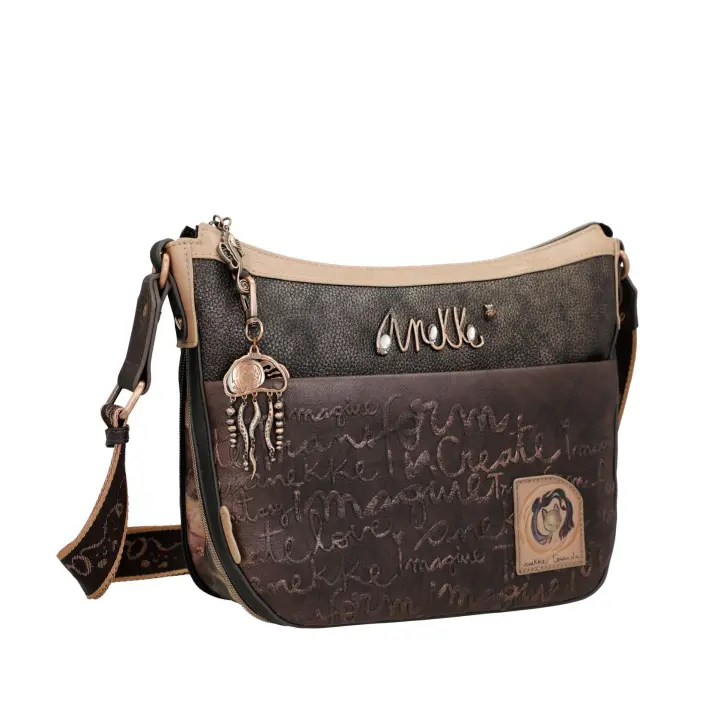 Bolso bandolera de tamaño grande Land - Anekke Dreamverse - Asa ancha regulable - Cremallera inferior para cambiar su tamaño - Cierre de cremallera - Dos bolsillos exteriores con cremallera - Ref. 39713-138 - Mide 33 x 25 x 10 cm - 1