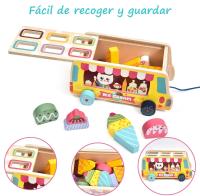 Nenitus Juguete Montessori 1 2 3 años, Camión Remolque de Helados para Niños de Madera, Juguete Educativo, Regalo niños pequeños y bebés. - details 2