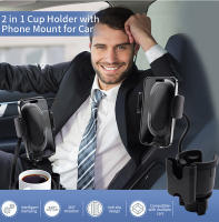 Soporte De Teléfono Móvil BLALION Multifuncional 3 En 1 Expansor De Porta Vidrio Con Base Giratoria Ajustable Y Clip De Almacenamiento Para Coche Negro ABS + Aluminio - details 2