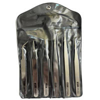 6Pcs Herramienta De Reparación Pinzas De Precisión De Acero Inoxidable Curvadas Y Rectas Para Uso Industrial - details 2