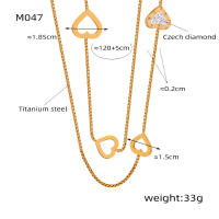 Encanto Collares de cadena de suéter largo para mujer y niña, joyería romántica para el Día de San Valentín, colgantes de corazones de amor huecos - details 2