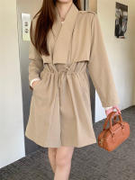 Abrigo De Trench Elegante Para Mujer plus Talla Primavera/Otoño Con Cierre De Cordón Estilo Coreano Casual Versátil Con Bolsillos - details 31