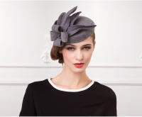 FS Sombrero De Pelo De Oveja Elegante Para Mujer Fascinator Black Pillbox Vintage Boda Vestido Fedoras Church Ladies Formal - details 2