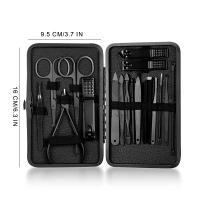 Set De Manicura Clásica Negra Completa 7/10/18 Pcs Afeitadora De Pie Y Rostro Acero Inoxidable Accesorios Negros Para Uñas - details 4