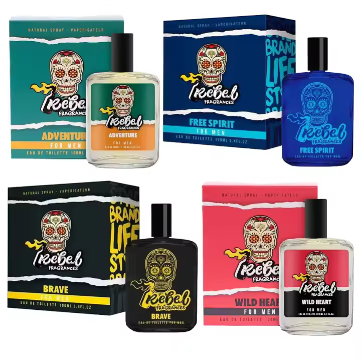 Rebel Fragances Pack Hombre - Brave - Wild Heart - Free Spirit - Adventure - Eau De Toilette Para Hombre 100 ml - 1