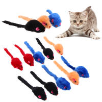 Juguetes Para Gatos 10/20 Piezas Ratones Falsos Con Cola Larga De Pelo De Conejo Suave Y Sonido Rascador Para Gatos Tamaño 10x3x2.5cm - details 1