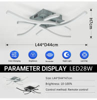 Lámpara De Techo Moderna 28W LED Para Sala De Estar Comedor Dormitorio Y Balcón Diseño Curvo Luz De Panel Para El Hogar - details 1