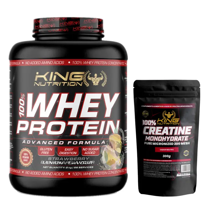 King Nutrition 100% Whey Protein 2kg + Creatina monohidratada 300gr mejora tu rendimiento y aumenta la masa muscular* - 1