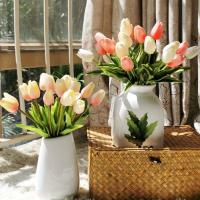 Tulipes Artificiales Vibrantes De Toque Real 5/7/9/11/13 Bundles Flores Falsas Para Decoración De Hogar Accesorio Para Bodas Día De La Madre Y San Valentín - details 2