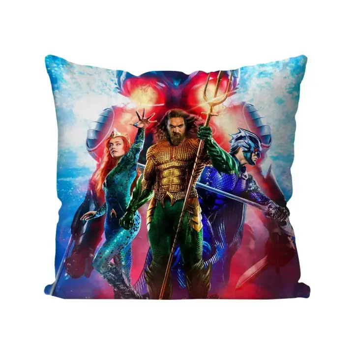 Cojín De Peluche De Cama Sofá De Lujo Para El Hogar Decoración De Sala De Estar Coche Aquaman Y El Reino Perdido Película Tamaño Cuadrado Material Poliéster/Celulosa - 1