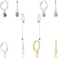 Pendientes de Plata de Primera Ley para Mujer with Motivo de Oso, Cierres Criolla, Elegante y Diferentes, Colección Cool Color - details 0