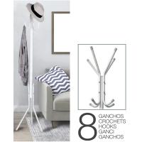 Perchero Metálico, 45x38x173cm, Perchero de Pie de Estilo Minimalista, Blanco / Negro Soporte para Colgar Abrigos Sombreros Bolsos, con 8 Ganchos, para Oficina, Hogar - details 10