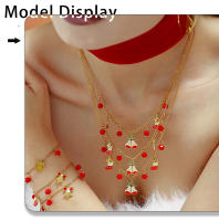 Maple inoxidable ZIRCON Árbol de Navidad Colección de Navidad collar Colgantes pendientes pulsera juego adecuado para Niñas accesorios Elegantes - details 3